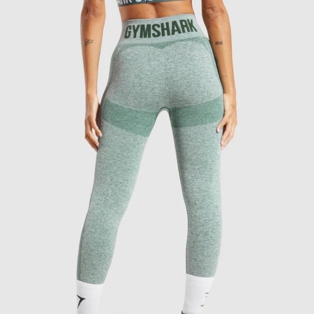 Gymshark Flex High Waisted Leggings - Dark Green Marl size SMALL